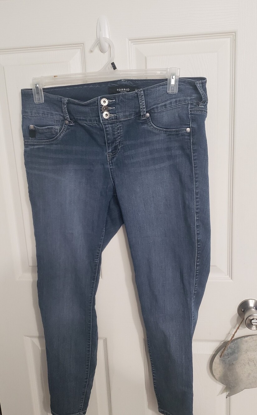 torrid Triple-Button Dark Indigo Skinny Jeans